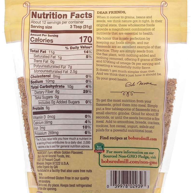 Bob's Red Mill Organic Whole Golden Flaxseed Bob's Red Mill Organic Whole Golden Flaxseed