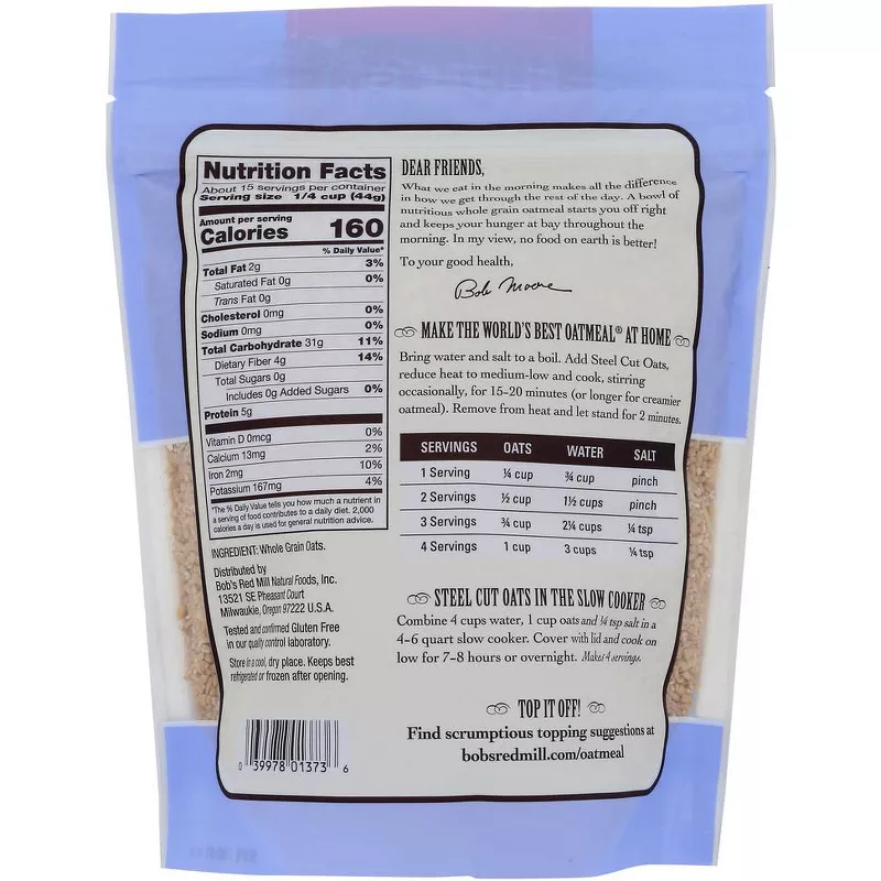 Bob's Red Mill Gluten Free Steel Cut Oats Bob's Red Mill Gluten Free Steel Cut Oats