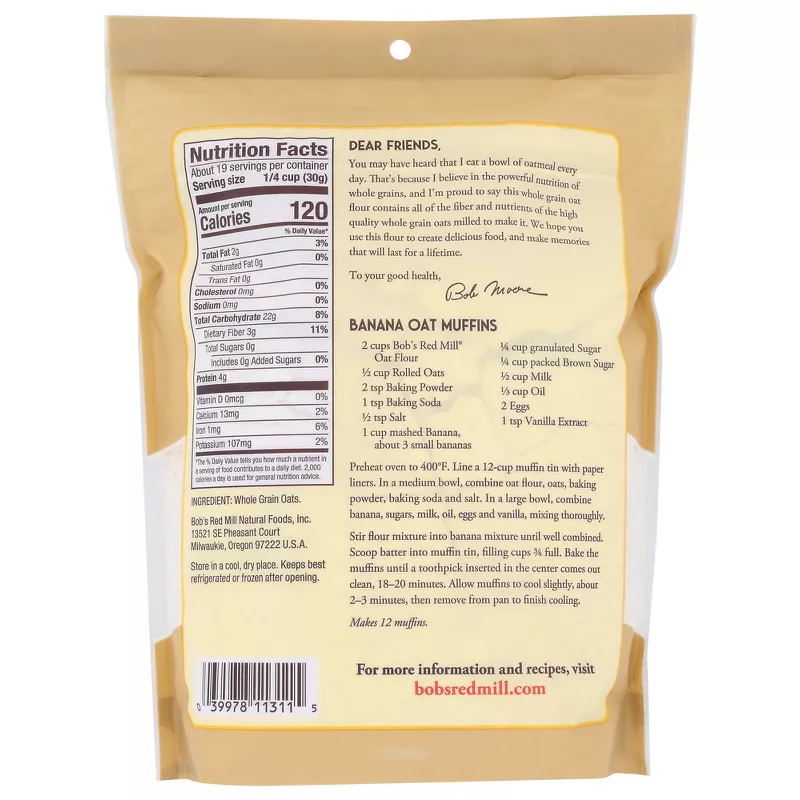 Bob's Red Mill Whole Grain Oat Flour Bob's Red Mill Whole Grain Oat Flour