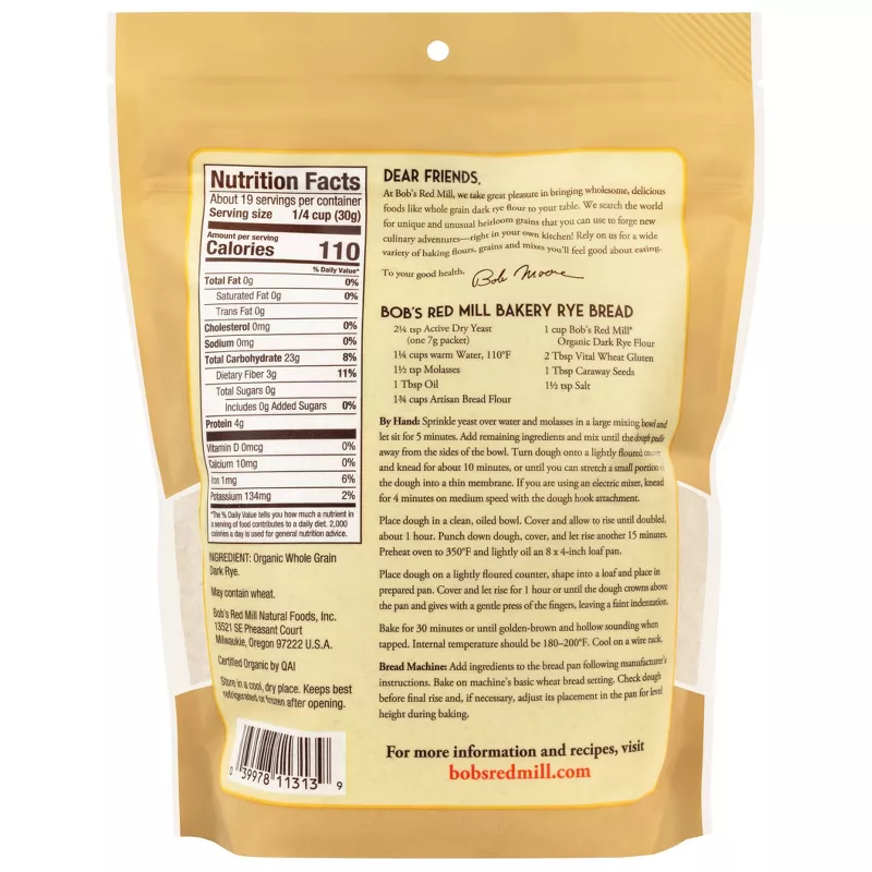 Bob's Red Mill Organic Dark Rye Flour Bob's Red Mill Organic Dark Rye Flour