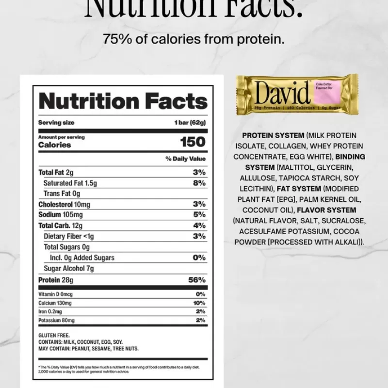 David Cake Batter Flavored Protein Bar David Cake Batter Flavored Protein Bar