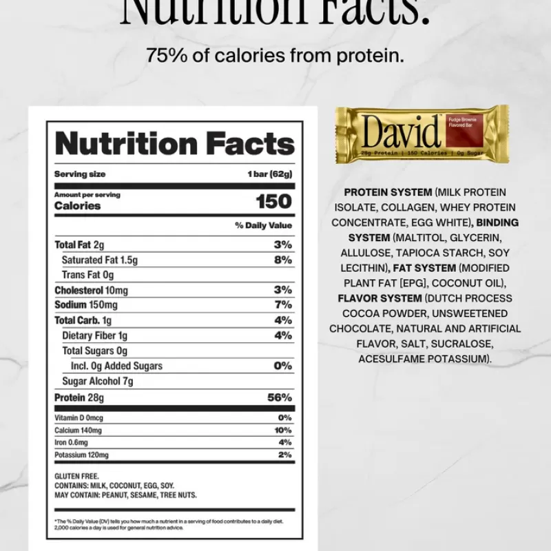 David Fudge Brownie Flavored Protein Bar David Fudge Brownie Flavored Protein Bar