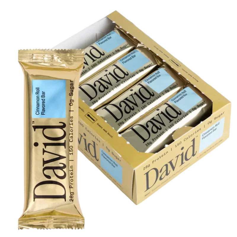 David Salted Cinnamon Roll Flavored Protein Bar David Salted Cinnamon Roll Flavored Protein Bar