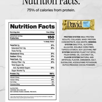 David Salted Cinnamon Roll Flavored Protein Bar David Salted Cinnamon Roll Flavored Protein Bar