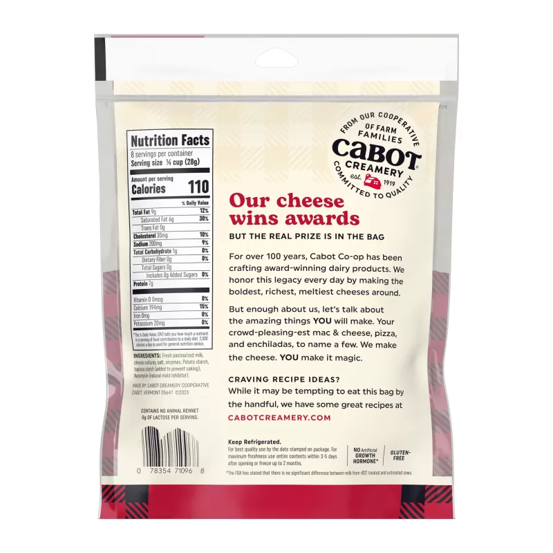 Cabot Shredded Cheddar Seriously Sharp Cabot Shredded Cheddar Seriously Sharp