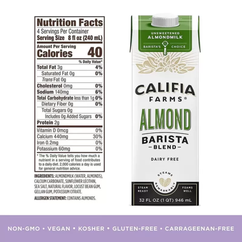 Califia Farms Barista Unsweetened Almondmilk Califia Farms Barista Unsweetened Almondmilk