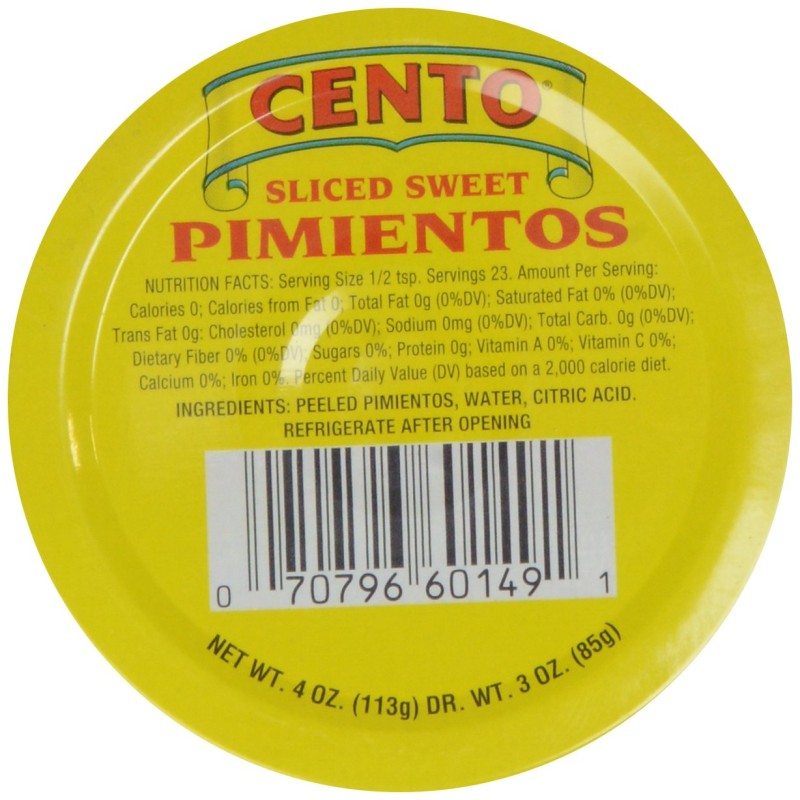 Cento Sliced Sweet Pimientos Cento Sliced Sweet Pimientos