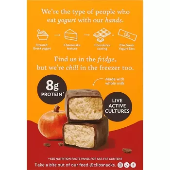 Clio Greek Yogurt Bars Pumpkin Spice 4 packs Clio Greek Yogurt Bars Pumpkin Spice 4 packs