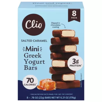 Clio Mini Greek Yogurt Bars Salted Caramel 8 pks Clio Mini Greek Yogurt Bars Salted Caramel 8 pks