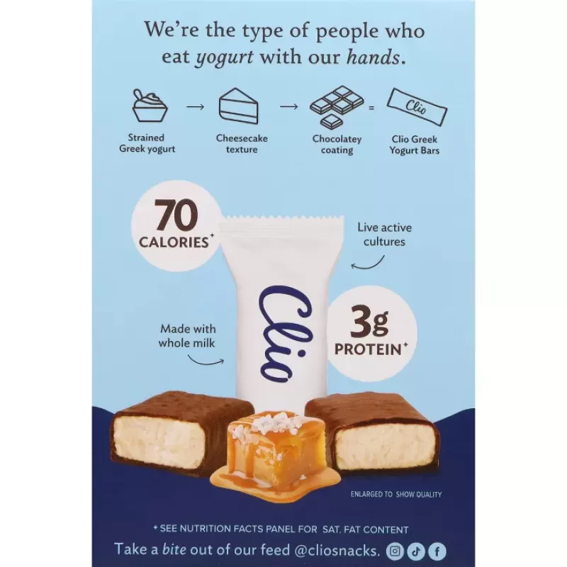 Clio Mini Greek Yogurt Bars Salted Caramel 8 pks Clio Mini Greek Yogurt Bars Salted Caramel 8 pks