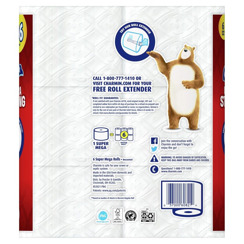 Charmin Ultra Strong Mega 6=36