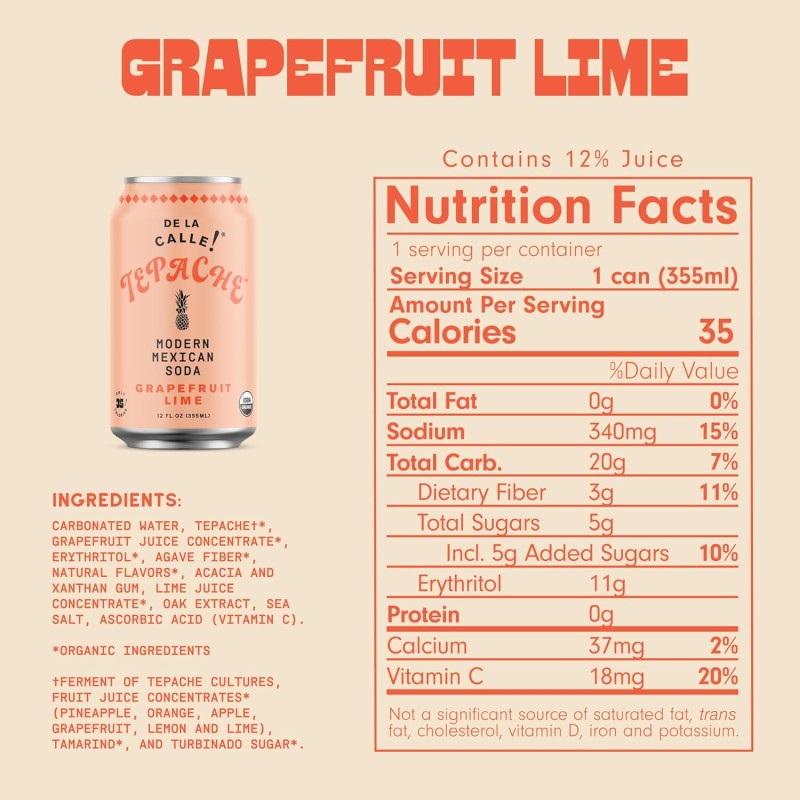 De La Calle Tepache Grapefruit Lime De La Calle Tepache Grapefruit Lime