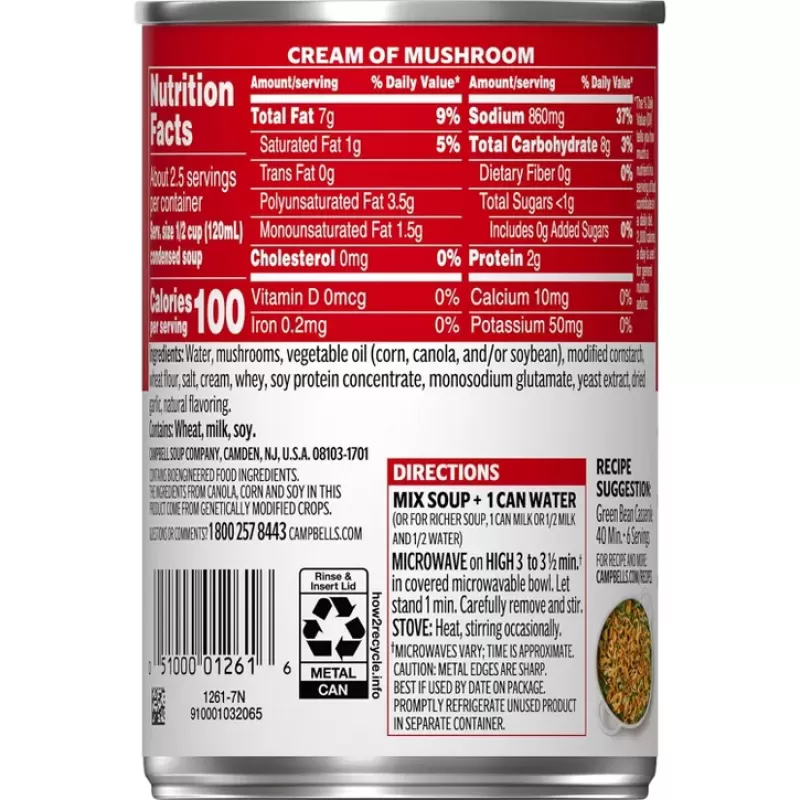 Campbell's Cream Of Mushroom Campbell's Cream Of Mushroom