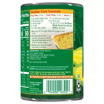 Delmonte Whole Kernel Corn No Salt