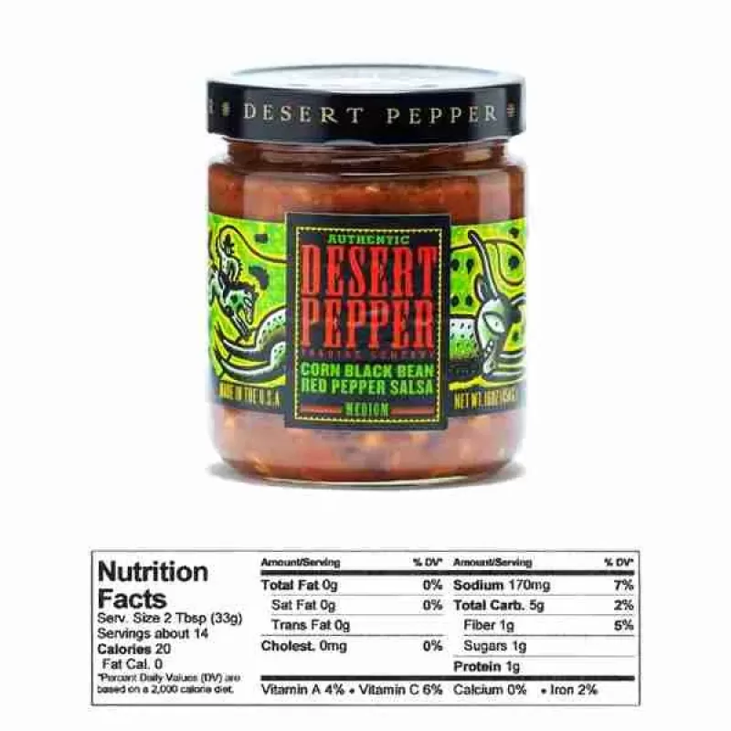 Desert Pepper Corn Black Bean Roasted Pepper Salsa