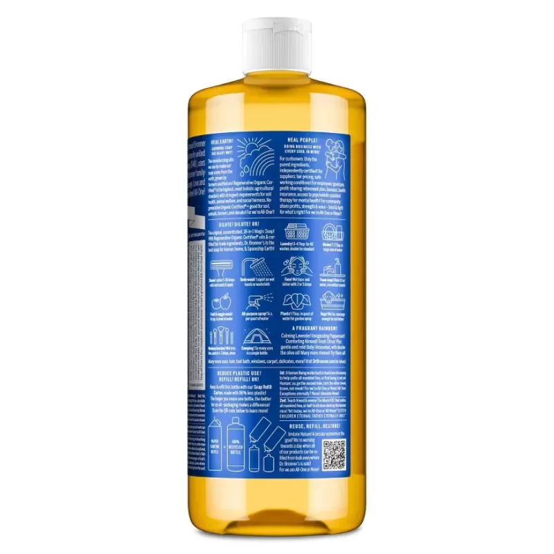 Dr. Bronner's Peppermint Castile Soap 32 Oz