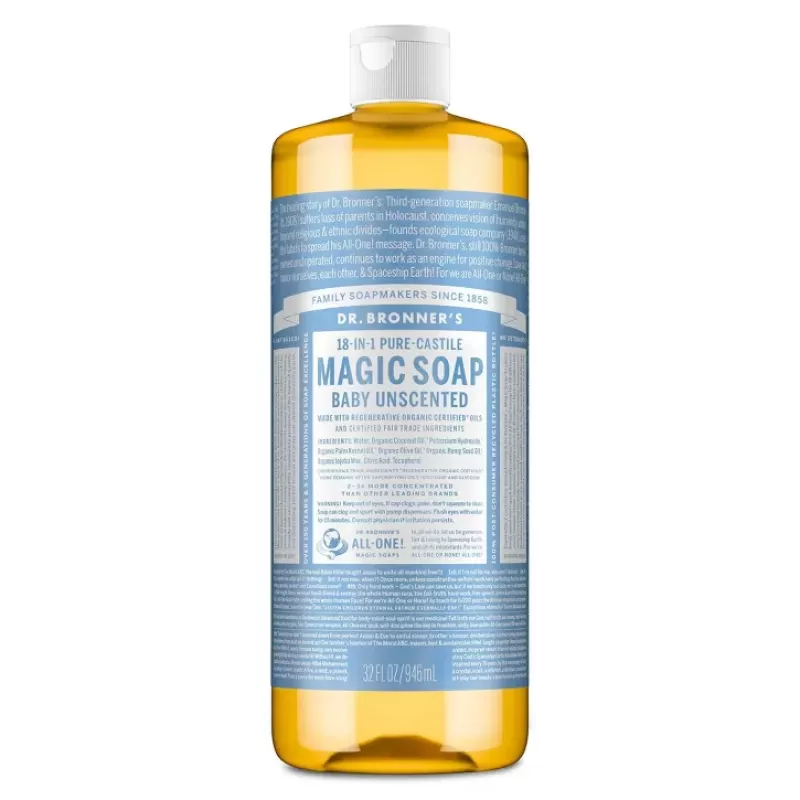 Dr. Bronner's Unscented Castile Soap 32 Oz
