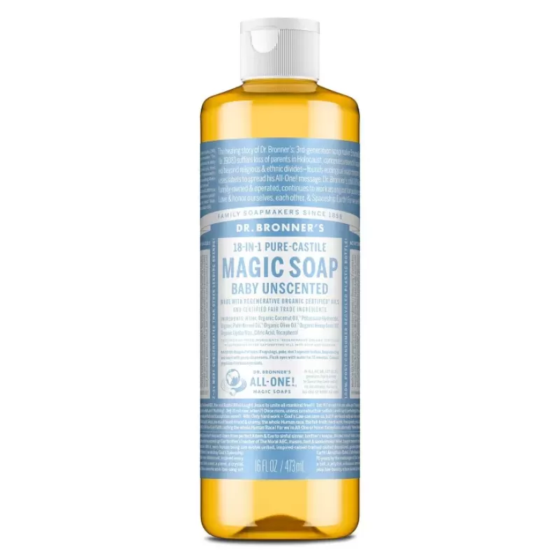 Dr. Bronner's Unsented Castile Soap 16 Oz