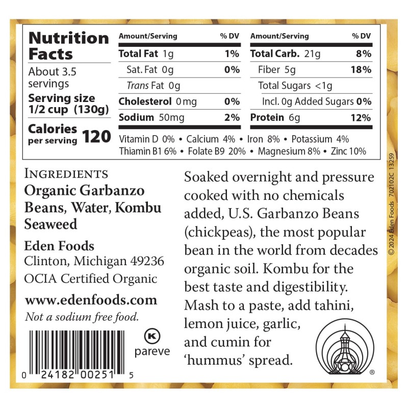 Eden Organic Beans Garbanzo
