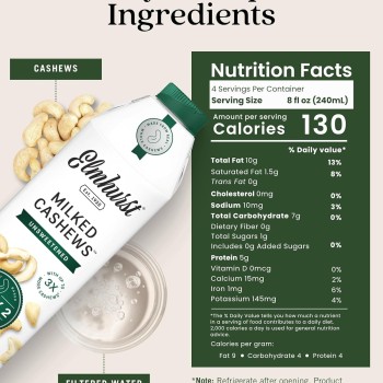 Elmhurst Unsweetened Milked Cashews Elmhurst Unsweetened Milked Cashews