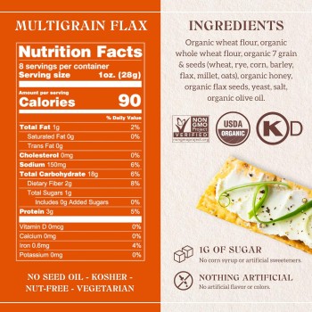Firehook Organic Crackers Multigrain FLax Firehook Organic Crackers Multigrain FLax