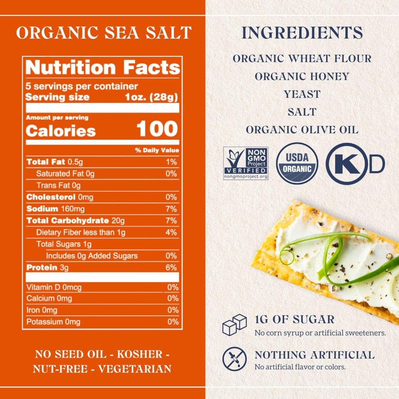 Firehook Organic Crackers Sea Salt Firehook Organic Crackers Sea Salt