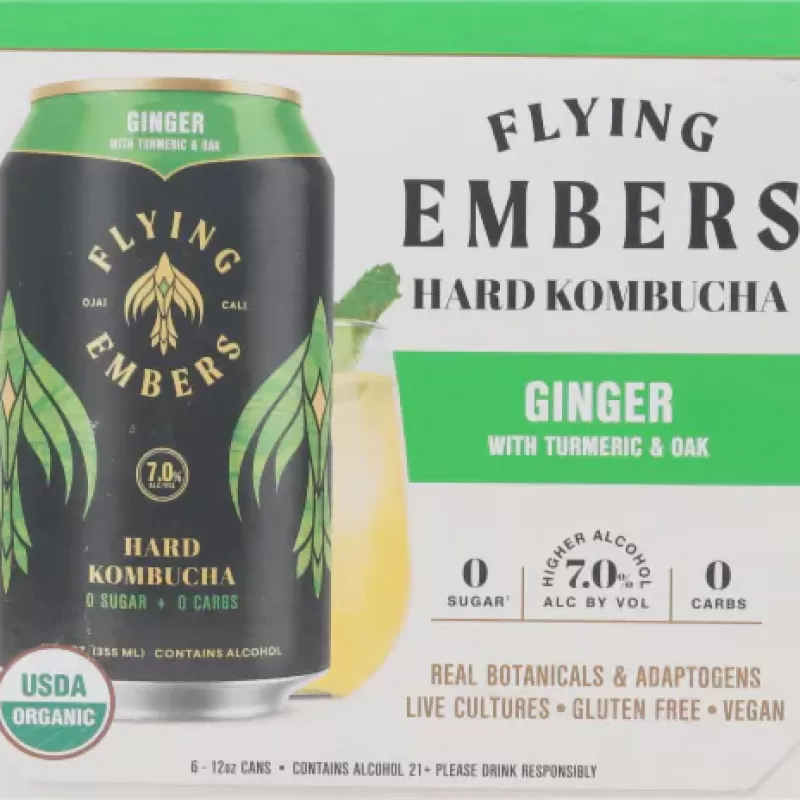 Flying Ambers Hard Kombucha Ginger Flying Ambers Hard Kombucha Ginger