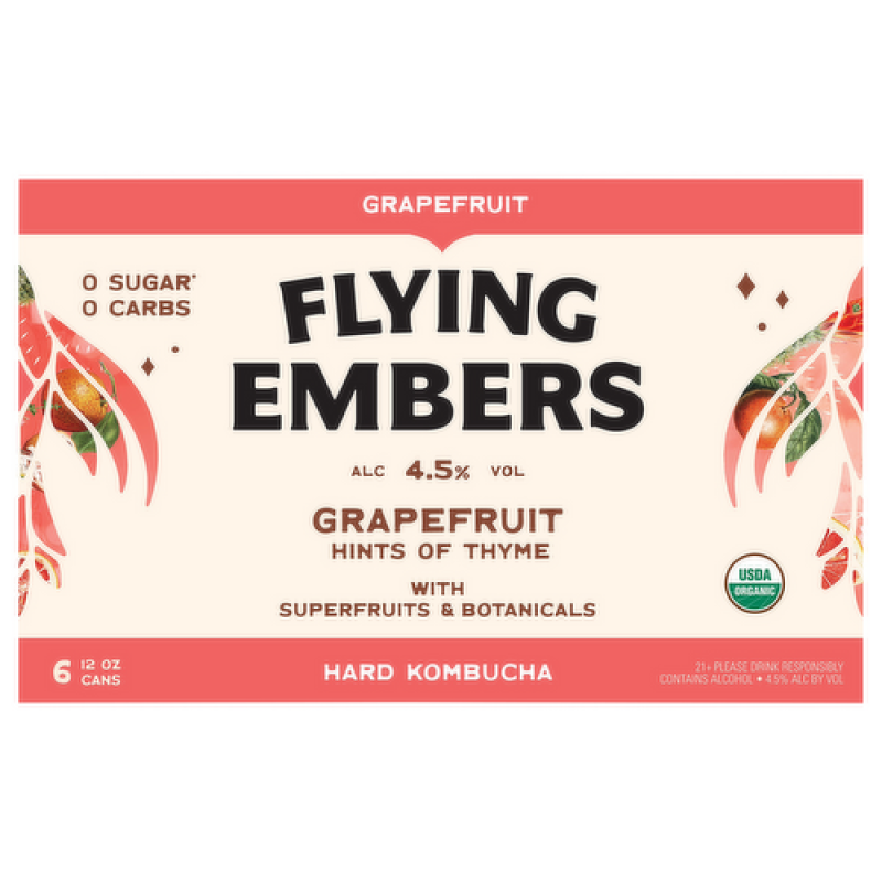 Flying Embers Grapefruit Hard Kombucha Flying Embers Grapefruit Hard Kombucha