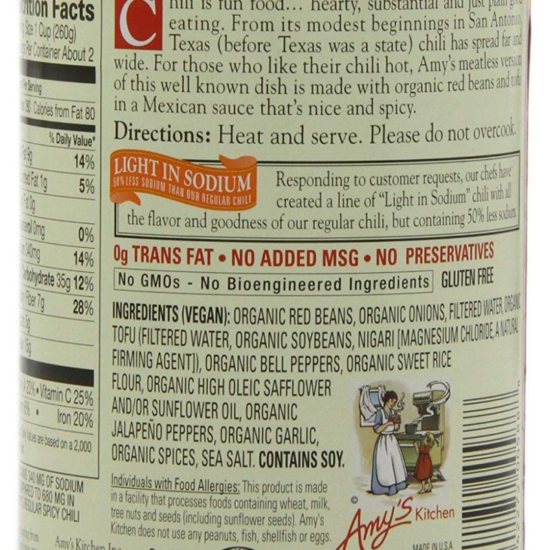 Amy's Organic Chilli Spicy Beans Amy's Organic Chilli Spicy Beans