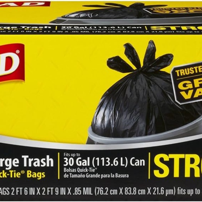 Glad Large Heavy Duty Trash Bags 30 Gallon 40 count