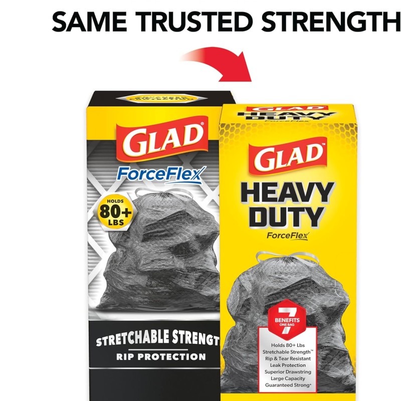 Glad Drawstring Trash Force Flex
