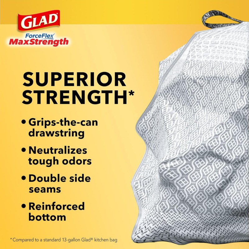 Glad ForceFlex Lemon Fresh Kitchen Trash Bags