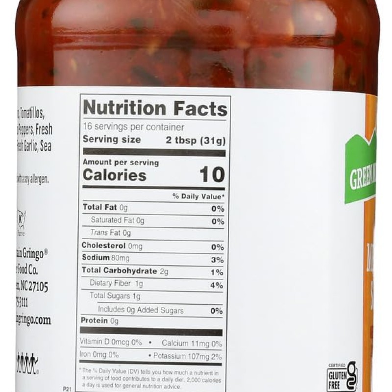 Green Mountain Gringo Salsa, Medium, 16 Oz