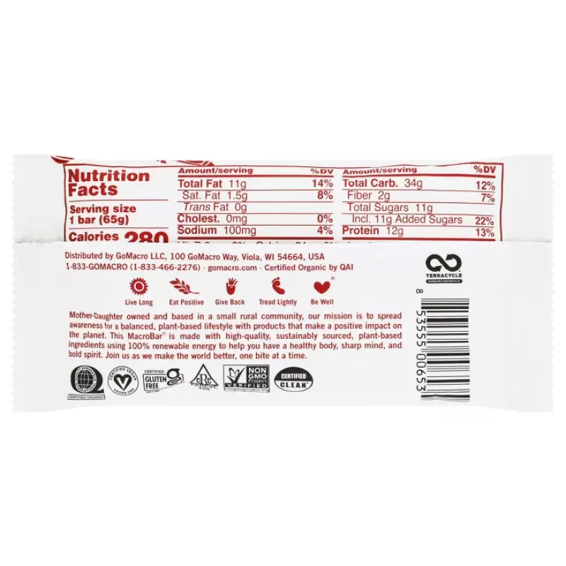 GoMacro Maple Sea Salt MacroBar GoMacro Maple Sea Salt MacroBar