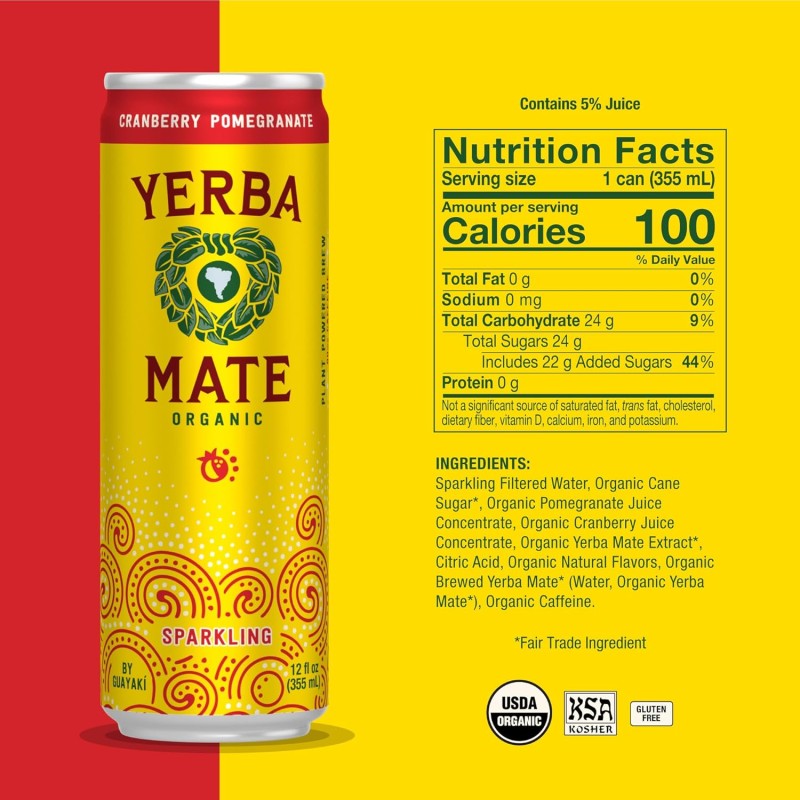 Guayaki Yerba Mate Cranberry Pomegranate Sparkling Guayaki Yerba Mate Cranberry Pomegranate Sparkling