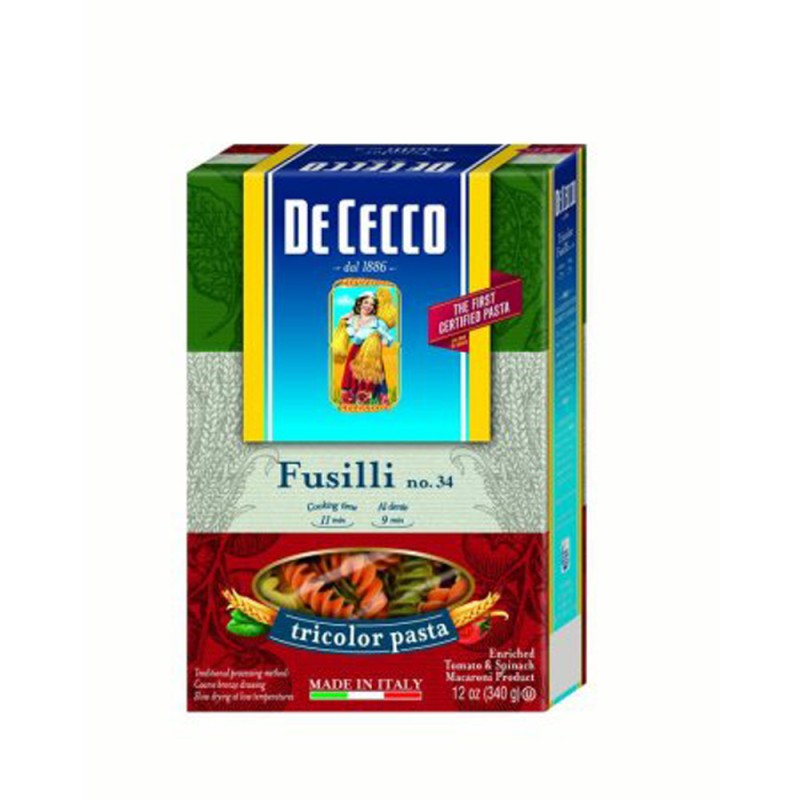 DeCecco Fusilli Tricolor Pasta No. 34 DeCecco Fusilli Tricolor Pasta No. 34
