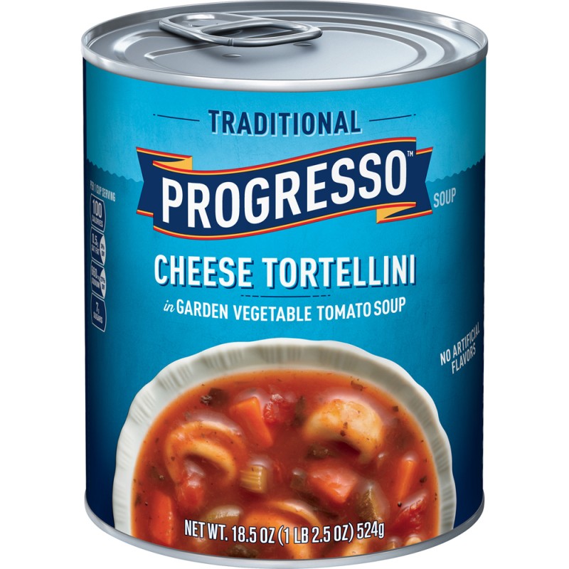 Progress Cheese Tortellini in Garden Vegetable Tomato Soup Progress Cheese Tortellini in Garden Vegetable Tomato Soup