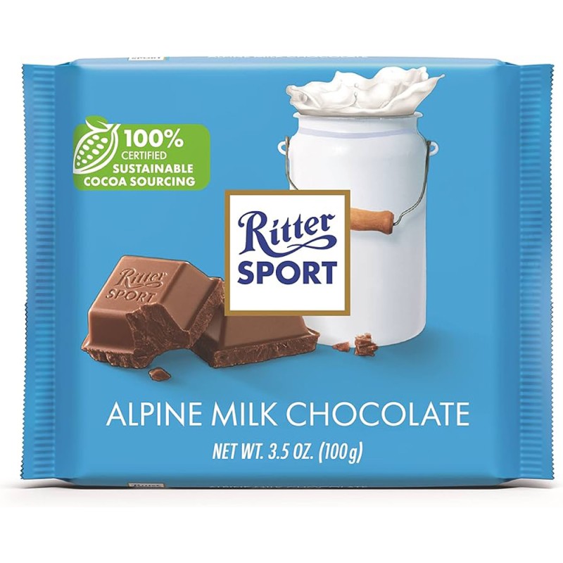 RITTER SPORT ALPINE MILK CHOCOLATE RITTER SPORT ALPINE MILK CHOCOLATE