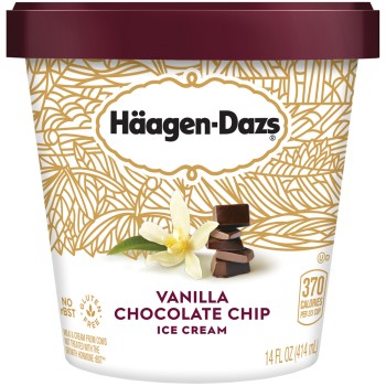 Haagen-Dazs, Vanilla Chocolate Chip Ice Cream, 14 oz (Frozen) Haagen-Dazs, Vanilla Chocolate Chip Ice Cream, 14 oz (Frozen)