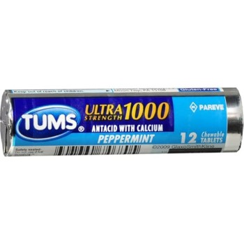 TUMS Ultra Strength Peppermint Antacid Chewable Tablets for Heartburn Relief, 12 count (pack of 12) TUMS Ultra Strength Peppermint Antacid Chewable Tablets for Heartburn Relief, 12 count (pack of 12)