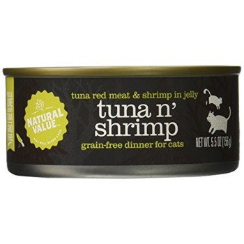 Natural Value Cat Food, Red Meat Tuna In Jelly Topped With Shrimp, 5.5 OZ Natural Value Cat Food, Red Meat Tuna In Jelly Topped With Shrimp, 5.5 OZ