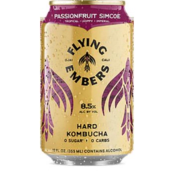 Flying Ambers Hard Kombucha Passionfruit simcoe Flying Ambers Hard Kombucha Passionfruit simcoe