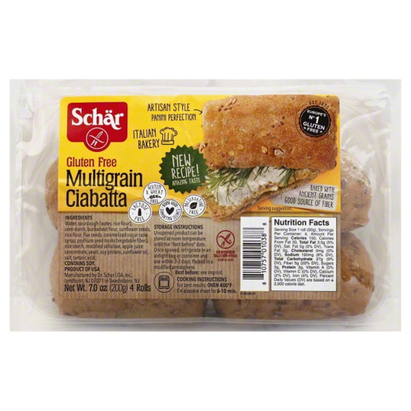 Schar Gluten Free Multigrain Ciabatta Schar Gluten Free Multigrain Ciabatta