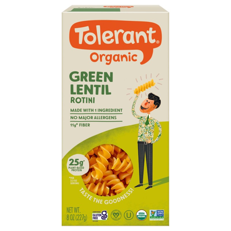 Tolerant Organic Green Lentil Rotini Pasta Tolerant Organic Green Lentil Rotini Pasta