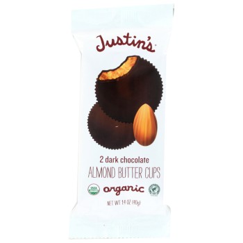 JUSTIN DARK CHOCOLATE ALMOND BUTTER CUPS JUSTIN DARK CHOCOLATE ALMOND BUTTER CUPS
