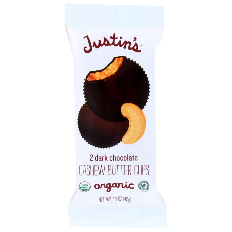 JUSTIN DARK CHOCOLATE CASHEW BUTTER CUPS JUSTIN DARK CHOCOLATE CASHEW BUTTER CUPS
