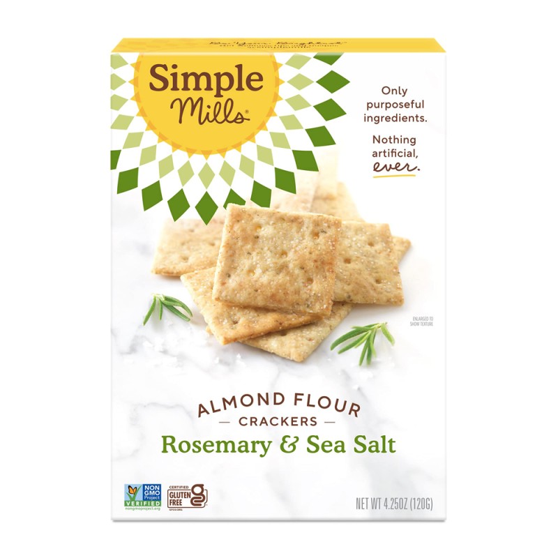 SIMPLE MILLS CRACKERS ROSEMARY & SEASALT SIMPLE MILLS CRACKERS ROSEMARY & SEASALT