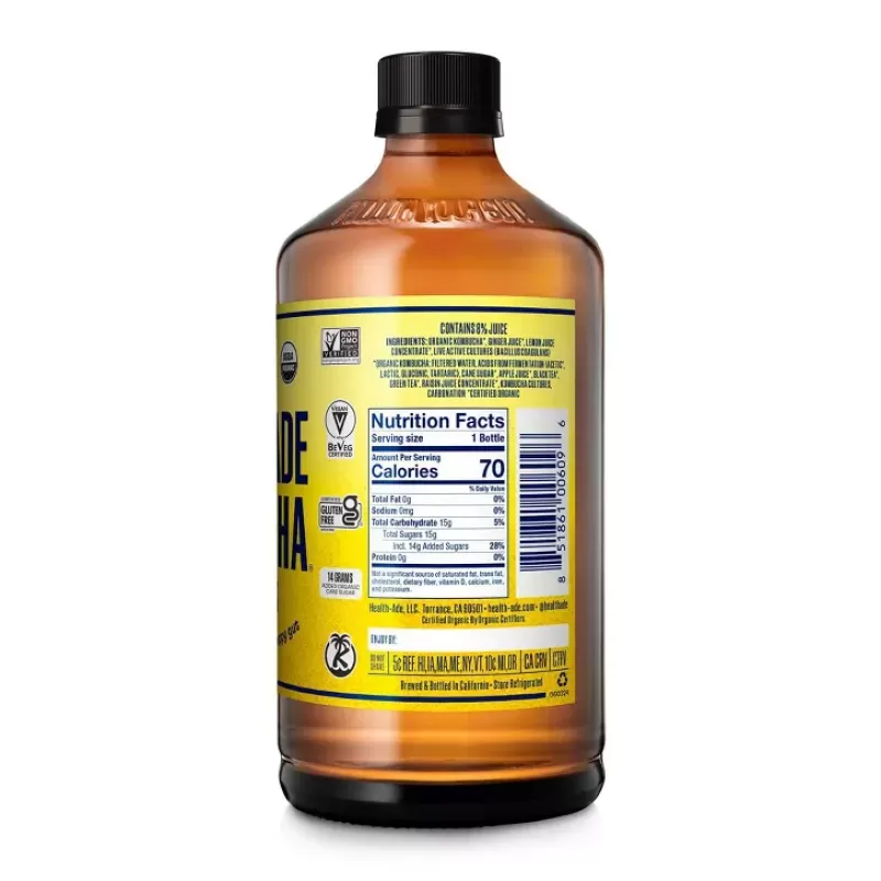 Health-Ade Kombucha Vegan Ginger Lemon Health-Ade Kombucha Vegan Ginger Lemon