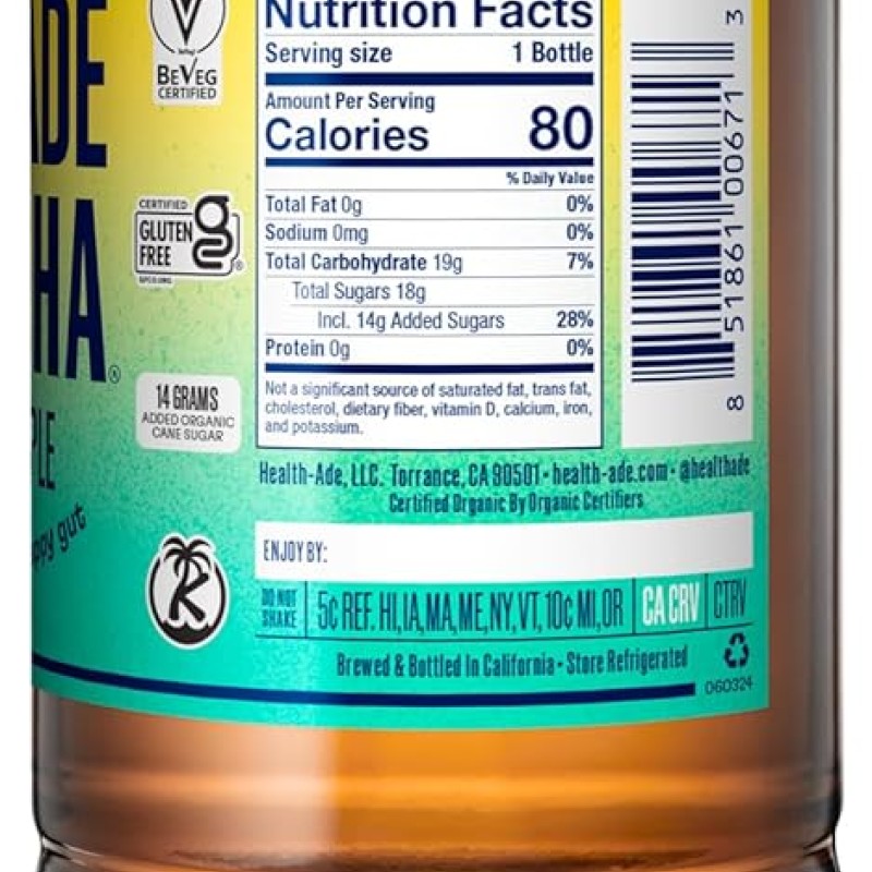 Health-Ade Kombucha tropical Pineapple Kombucha Health-Ade Kombucha tropical Pineapple Kombucha