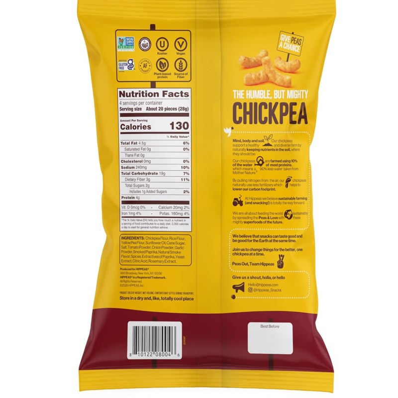 Hippeas Chickpea Puffs Bohemian Barbecue Hippeas Chickpea Puffs Bohemian Barbecue